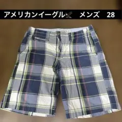 アメリカンイーグル　チェック柄 ハーフパンツ　サイズ　28 S 中古　夏服のサムネイル