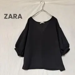 ZARA ザラ M Vネックバルーンスリーブトップス