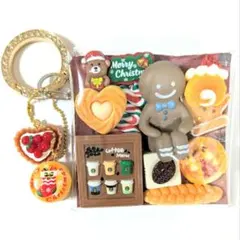 ガチャ詰めポーチ クリスマス ジンジャーブレッド くま カフェ風 ハンドメイド