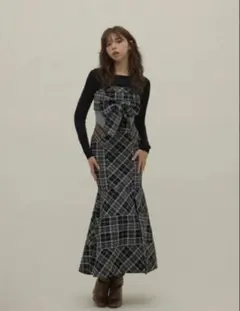 ワンピース andmary Juni check dress beige M andmary Juni check dress beige S - メルカリ
