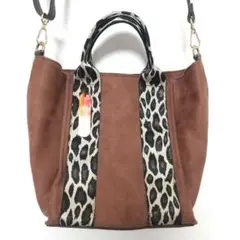 【未使用】2way ショルダーバッグ トートバッグ レオパード ヒョウ柄