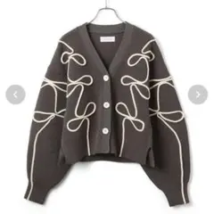 最終値下げ✨美品✨ADAM ET ROPE 洗えるラインニットカーディガン