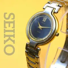 SEIKO クレオ 黒文字盤 腕時計 レディース 稼働 ローマ数字