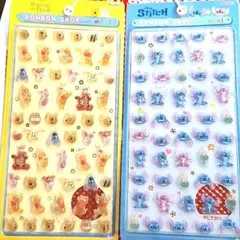 【正規品2枚セット】ボンボンドロップシールmini くまのプーさん/スティッチ