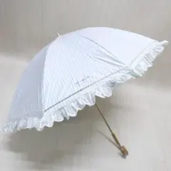 ケイトスペード 遮光 晴雨兼用傘 長傘 日傘 フリル ストライプ グリーンのサムネイル