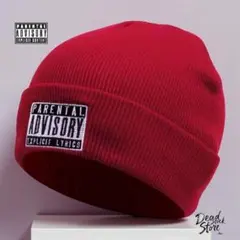 Parental Advisory レッド ニット帽 ・ビーニー 新品
