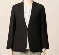 黒 ノーカラージャケット