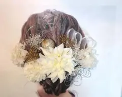 髪飾り前撮り結婚式ヘッドパーツ卒業式ウェディングのサムネイル