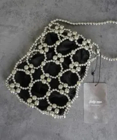 Jelly moo ビーズ装飾 ハンドバッグ