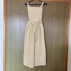 ハンドメイドエプロン　ギンガムチェック　イエロー　大人用