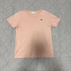 LACOSTE Vネック Tシャツ ピンク
