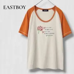 ..イーストボーイ 半袖Tシャツ カットソー　ロゴ バラ　花柄　夏　涼しいのサムネイル