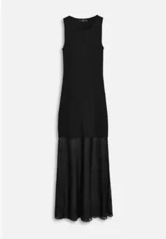 ZARA コンビネーション　ニットワンピース S 黒