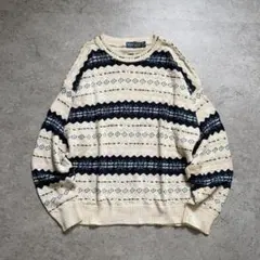 90s AMERICAN WEEKEND　コットン　ニット セーター　USA製