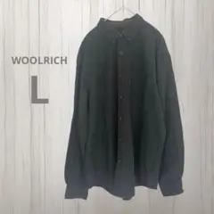 WOOLRICH◇◆ウールリッチ 長袖シャツ 深緑 USA製 Lサイズ