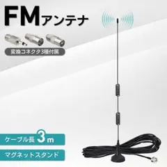FM 라디오 안테나 고감도 수신기 (실내 변환 어댑터 케이블 포함)