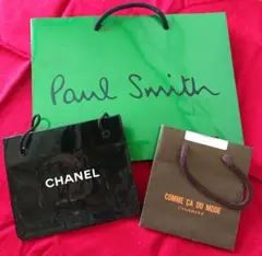 ショップ紙袋まとめ売り【 シャネル   ポール・スミス  コムサ・デ・モード