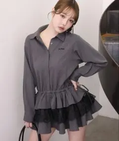 裾ティアードシャツワンピースのサムネイル