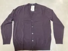 UNIQLO エクストラファインメリノウール カーディガン M ダークパープル