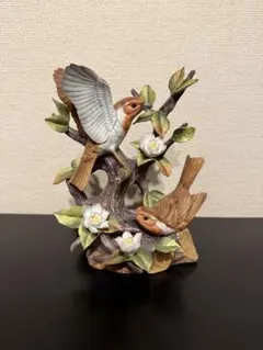 ヴィンテージ 鳥 北欧 置物2点セット EGOの陶器＆チーク - メルカリ