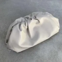 ガマグチ ギャザー 2way 3way ショルダーバッグ 白 斜めがけ 韓国通販