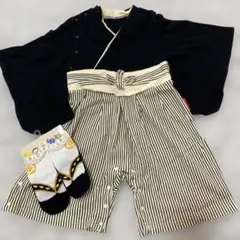 ベビー用 袴風ロンパース ＆ 滑り止め付きソックス セット　男の子