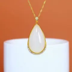 ジュエリーマキ ダイヤモンド 半透明石付き ネックレストップ - メルカリ