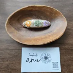 インド刺繍オーバルパッチンピン(2)