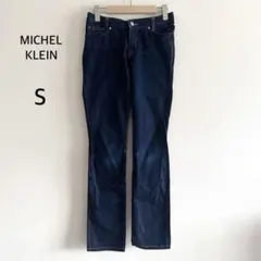 MICHEL KLEINデニムパンツ ストレート 紺 S 美シルエット 着回しのサムネイル