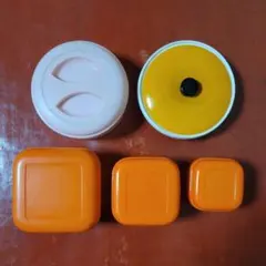HOSEKI 食品保存容器 5個セット レッド 昭和レトロ - メルカリ