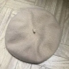 ベージュ ウール ベレー帽