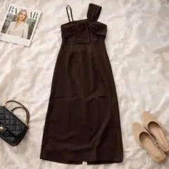 未使用【期間限定出品】しまむら キャミワンピース ブラウン M ロングワンピース