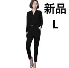 【2】‪☆レディース L パンツスーツ フォーマル セットアップ 黒