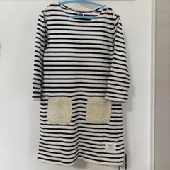 SHIPS ボーダー長袖Tシャツワンピース　120