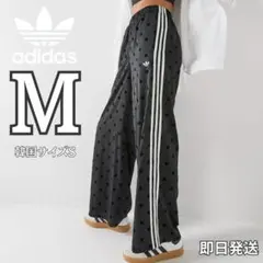 【ラスト一点】adidas 水玉 サテン ワイドレッグパンツ ドット 黒M★