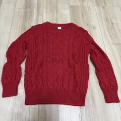 apres les cours レッド ケーブルニットセーター　100cm