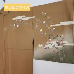 ■大きめサイズ■しつけ付き 未使用 花柄 金彩 訪問着 付下げ 正絹