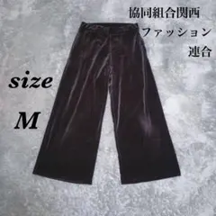 協同組合関西ファッション連合 (M) ワイドパンツ ベロア 韓国製 ウエストゴム