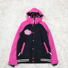 レディース スノボウェア ジャケット スノーボード ブラック ピンク Lサイズ