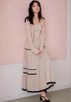 FRAY I.D ニットコンビタックティアードワンピース