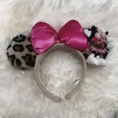 ミニーマウス ヒョウ柄カチューシャ