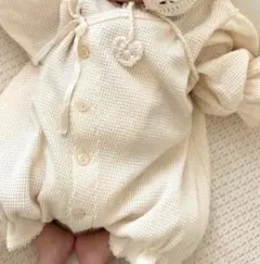 ♡新品❤モンベベ♡ワッフルロンパース♡newborn❤Cream♡