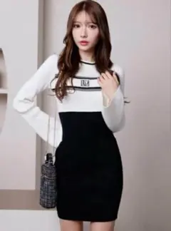 LIP SERVICE リップサービス LPラインリブニットワンピース