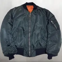 【USA製】80s ALPHA ma1 ネイビー　Mサイズ