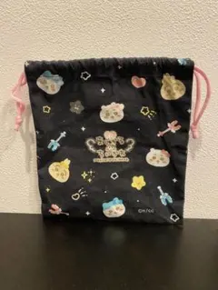 ちいかわ 超まじかるちいかわ ほどよいサイズの巾着（ブラック）
