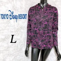 TOKYO Disney RESORT ミニーマウスパーカー 総柄 ピンク L