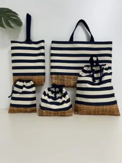 入園入学ネイビーボーダー5点セット