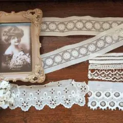 美しいフランスアンティークレース　フランスカットワークレース　アンティークレース