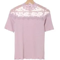 【INGNI】美品 ハイネックトップス リブヨークシアー 薄紫 Mサイズ