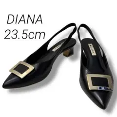 美品　DIANA 23.5 バックストラップ　フラットパンプス　バックル